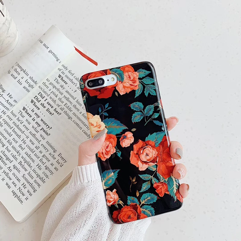 Ретро с розой цветком цветочным мотивом чехол для телефона iphone 8 7 6 6s Plus Чехлы X XS MAX
