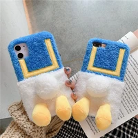 warm hairy plush duck phone case for samsung galaxy a10 a20 a30s a50 a70 a51 a71 a12 a52 a01 a11 a02s m31 soft solid color cover