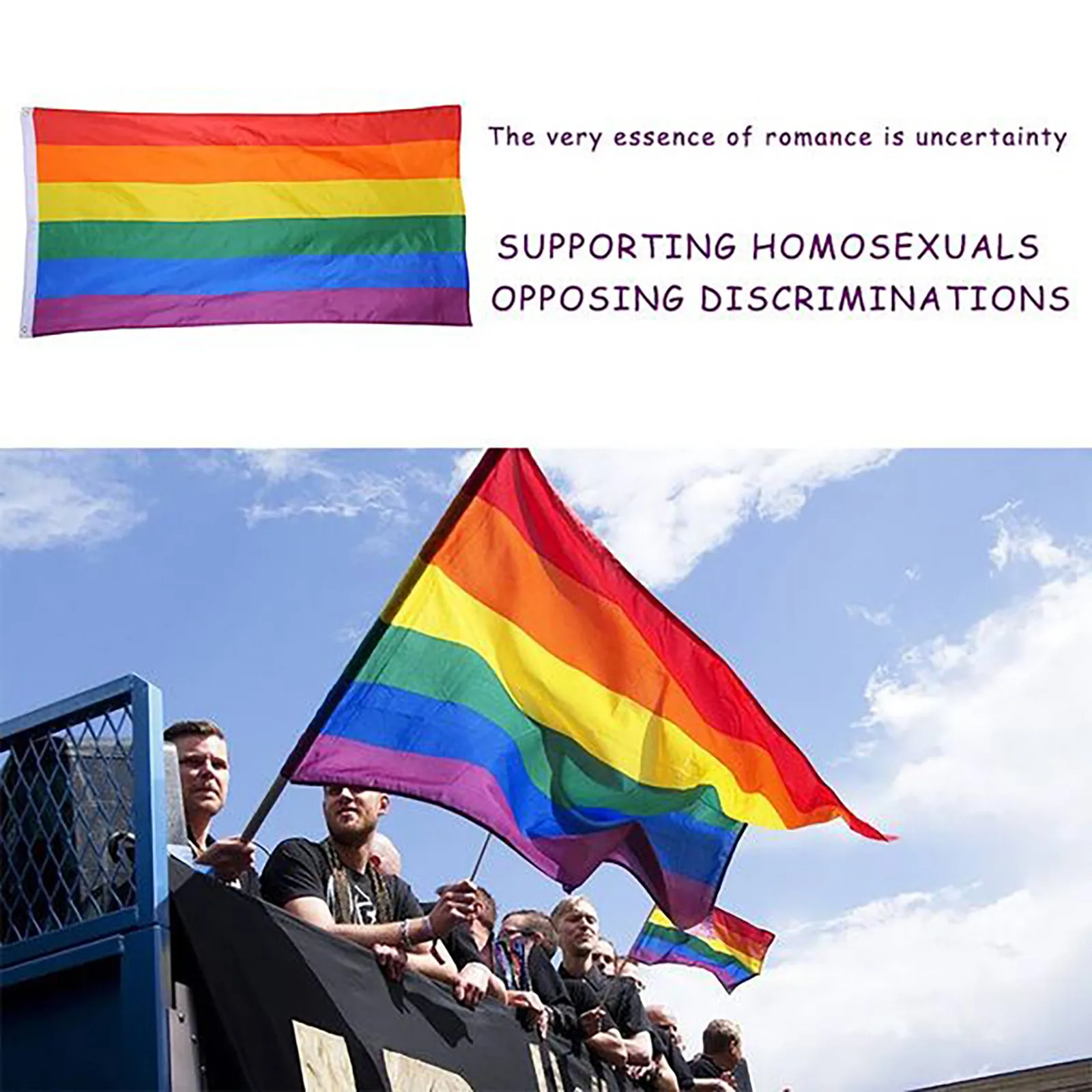 

3x5 Foot Rainbow Flag 3 Stripes-Vivid Color And Proof-Canvas Header Gay Pride decoracin de habitacin