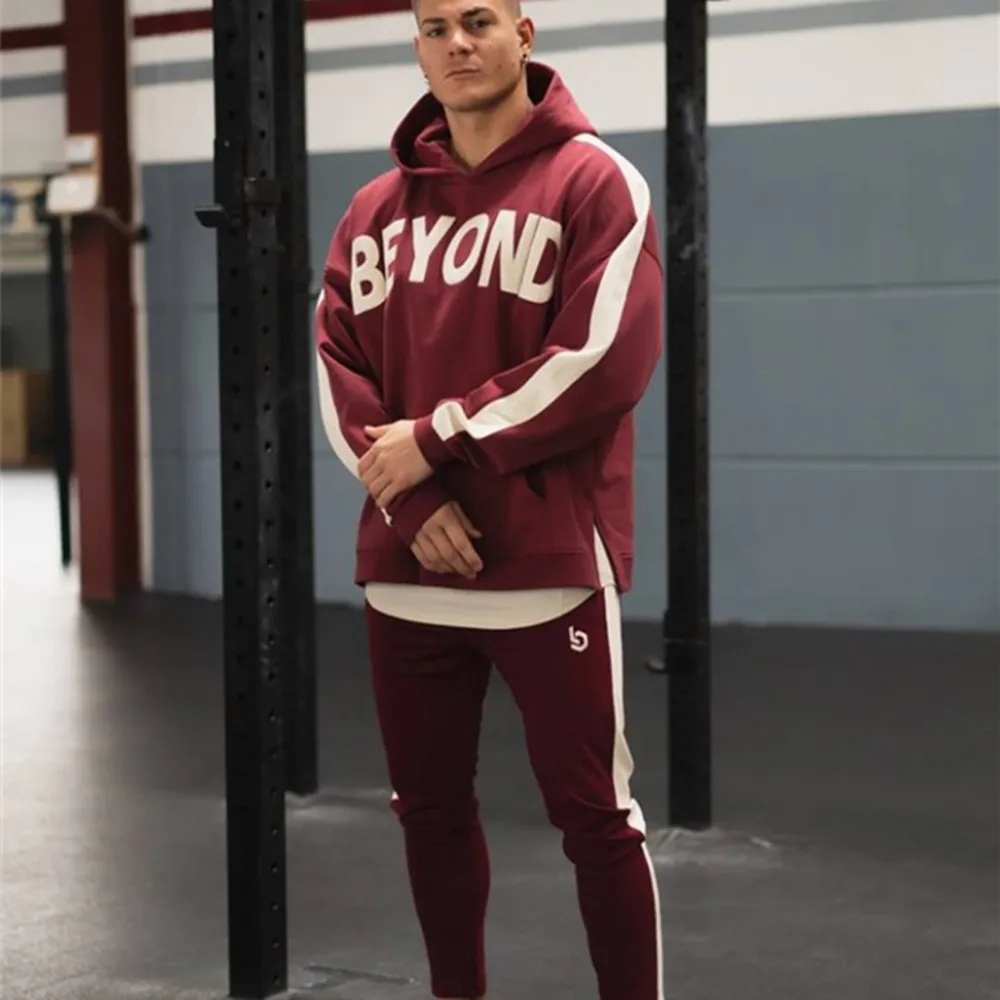 Мода свободного кроя для мальчиков спортивные костюмы большие с принтом в стиле