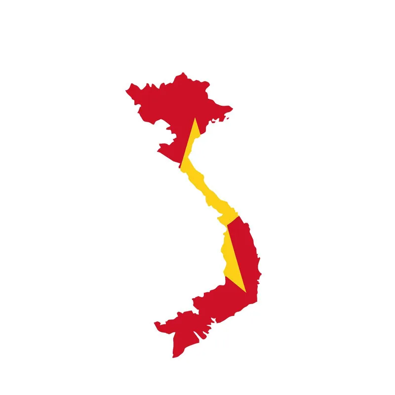 Vietnam Map Flag East Asia National Patriotism Tropical Area Car Sticker Exterior Accessories Supplies 7CM*14.3CM | Автомобили и