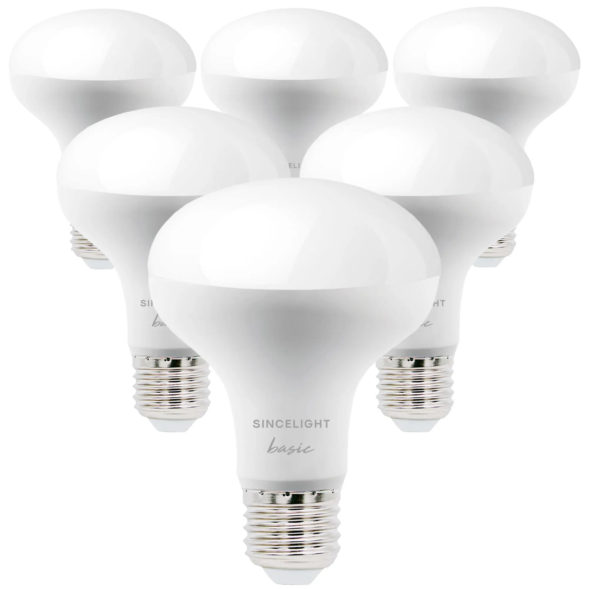 Pack of 6 ,E27 LED Reflector Light Bulb with 9W,2700K,4000K（R80/120° Beam Angle/Non-Dimmable/Spotlight Bulb/Downlights)For Home