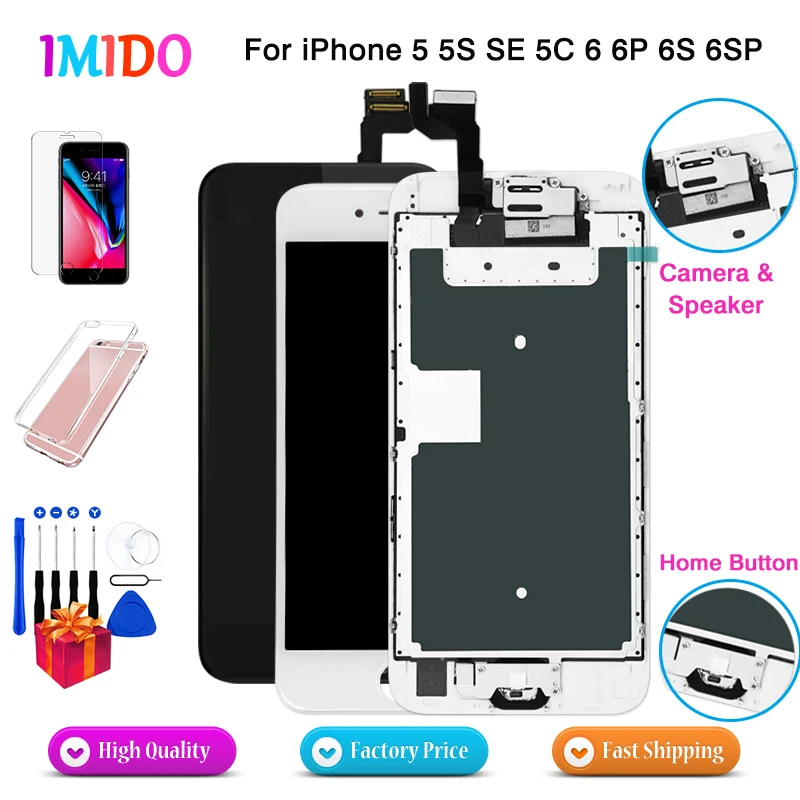 

Complete Screen for iPhone 6 6S Plus 5 5S SE 5C OEM Grade AAA LCD Display Full Assembly Touch Digitizer Replacement 100% Tested