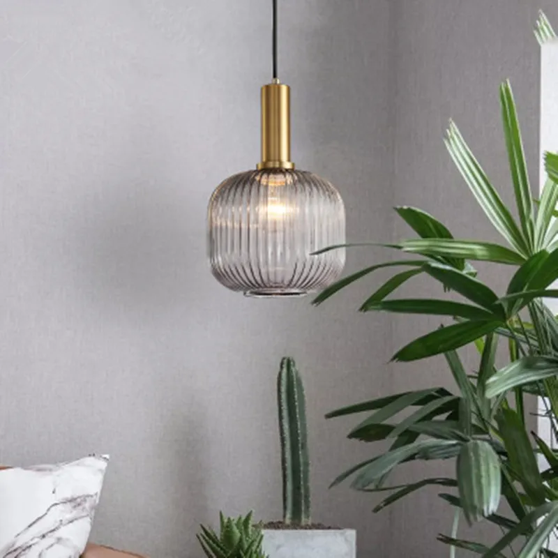 

Nordic Retro restaurant colorfull glass pendant lights Creative living room Lamp Simple bedside lamp LED E27 light