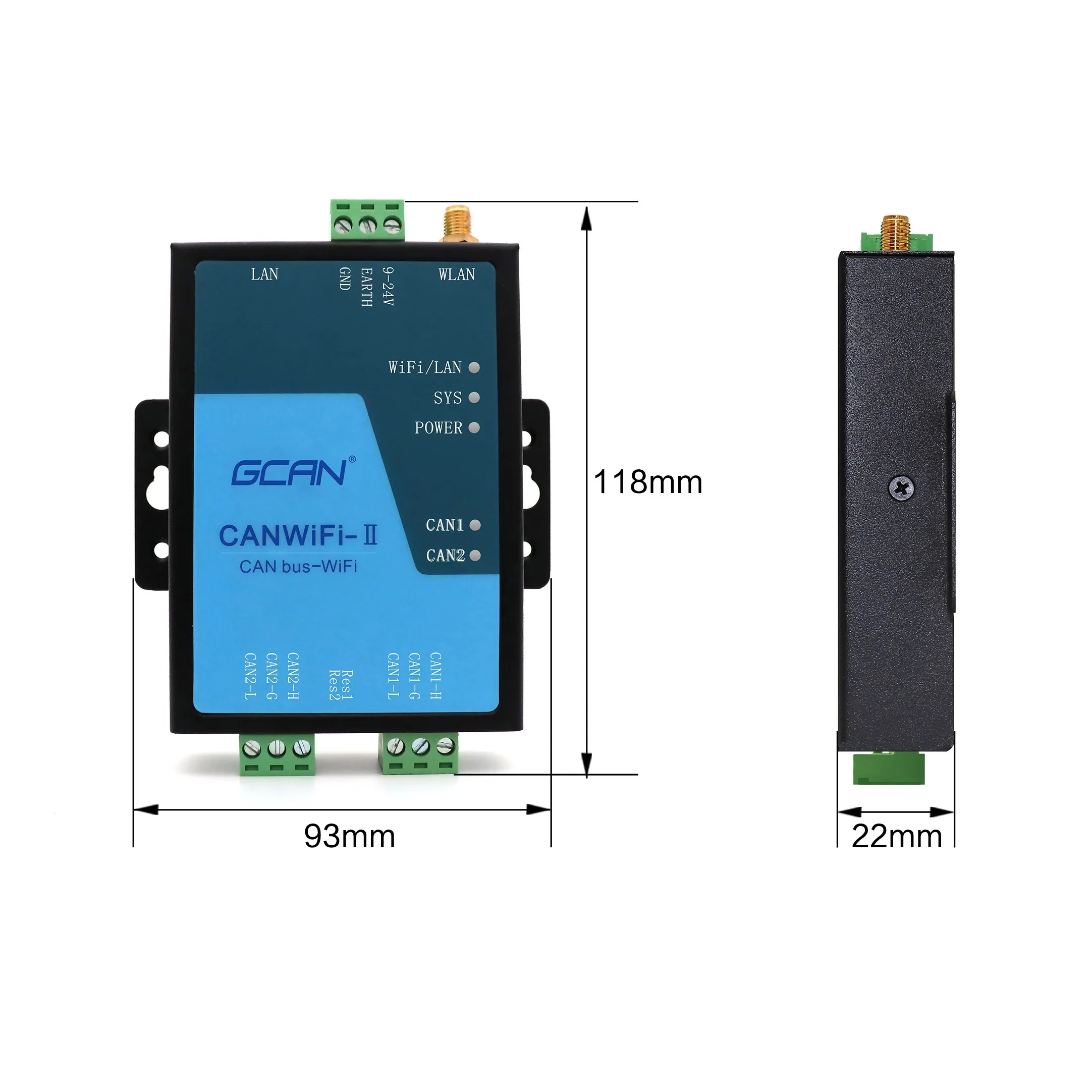 GCAN-211 WiFi to CAN Converter CAN Bus Interface Equipment Wireless Remote Monitoring Power Industry