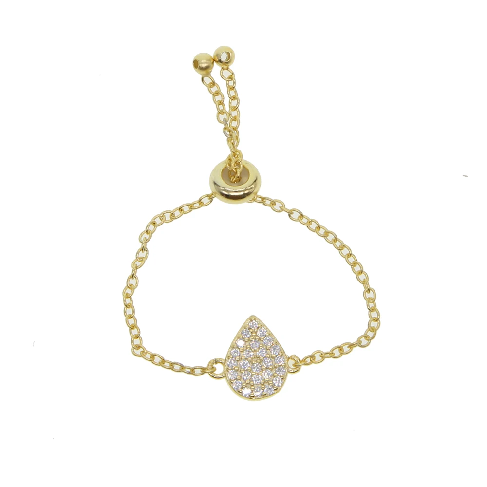 Элегантный серебристый цвет воды с капелькой слезинкой CZ регулировки тонкая