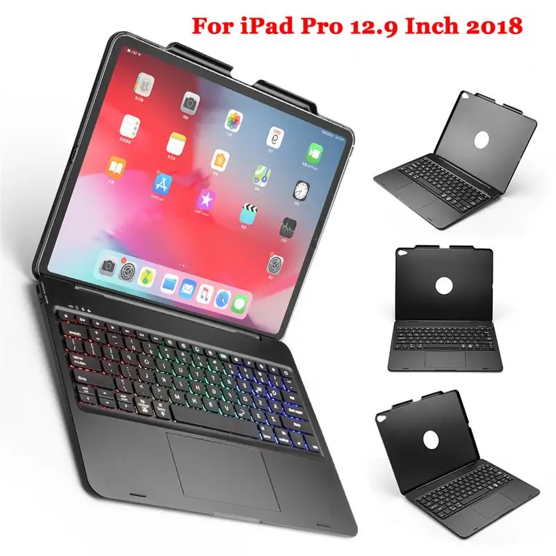 Клавиатура для iPad Pro 12 9 2018 с трекпадом сенсорная панель 7 цветов подсветкой Bluetooth
