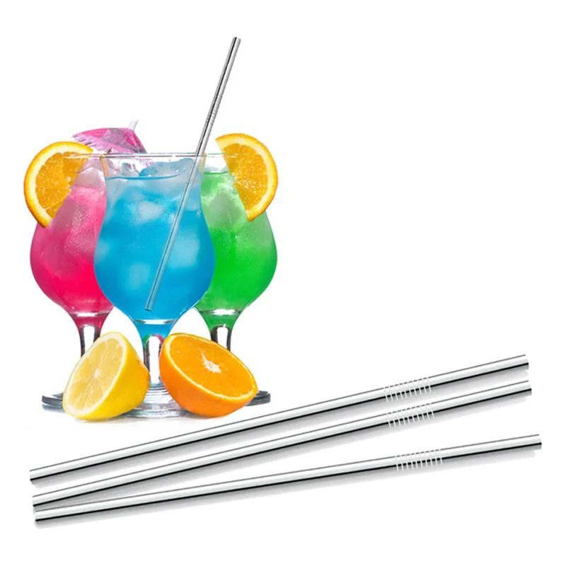 Многоразовые стальные широкие металлические соломинки для питья из нержавеющей