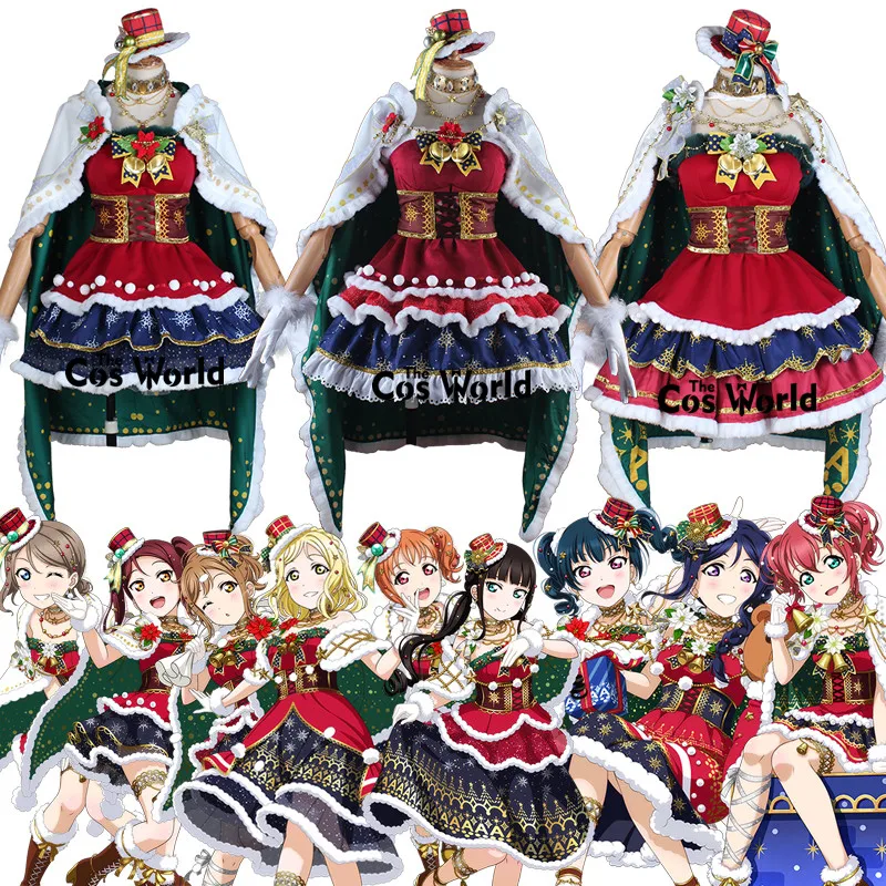 Рождественские костюмы для косплея Love Live Sunshine Aqours 9 персонажей таками Чика