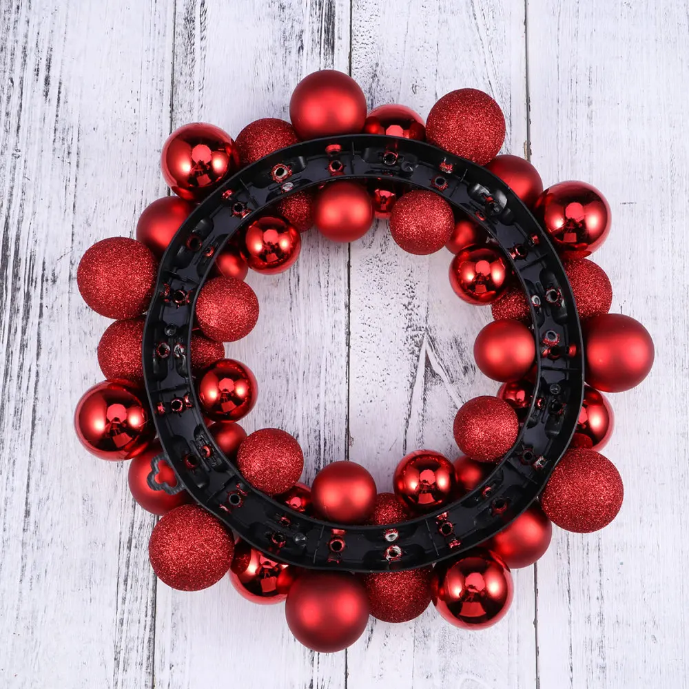 

Christmas Wreath Ball Ornaments Shatterproof Front Door Window Hanging Xmas Decoration for Holiday Event Indoor Outdoor Use (Gol