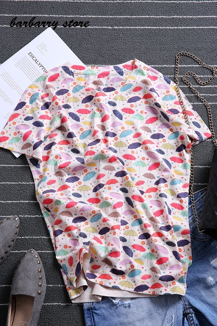 

Spring summer fashion Tie dye cartoon fun printed T-shirt cotton round Neck soft short sleeve tops abstract t shirt for women