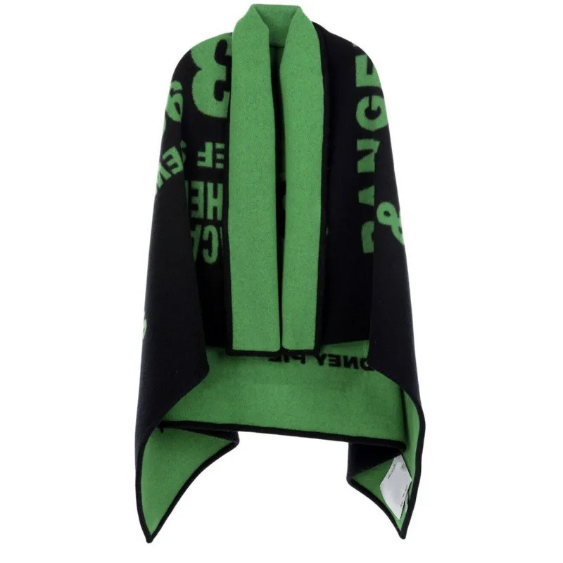 Manta de lujo con letras del men&uacute; franc&eacute;s, mant&oacute;n de lana verde, manta de avi&oacute;n de doble Color, c&aacute;lida, regalo de Navidad, l&iacute;nea Ce-4