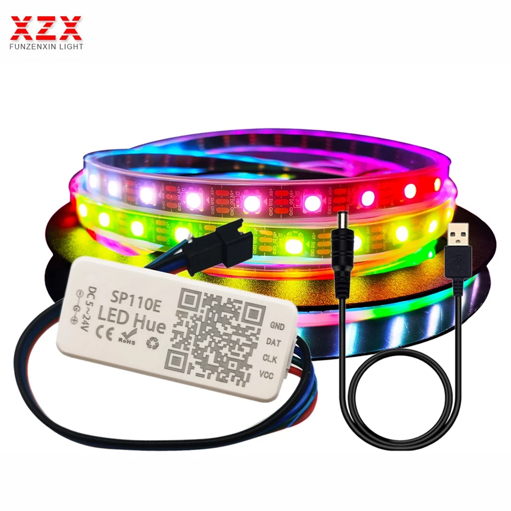 Светодиодная лента WS2812B 5 в постоянного тока WS2812 RGB регулируемая USB SP110E контроллер