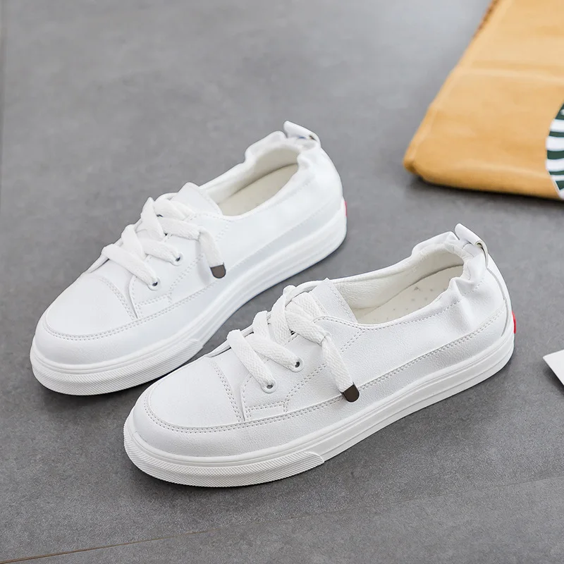 

2021 New Shallow Mouth Small White Shoes Female Students Lazy Casual Shoes Flat Shoes One Pedal Shoes Women's Casual Shoes