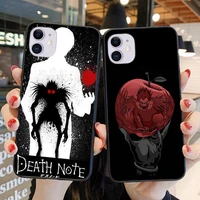 japanese anime mobile phone case for iphone x 11 12 mini pro xs max xr 8 7 6 6s plus se20 black mobile phone case death note