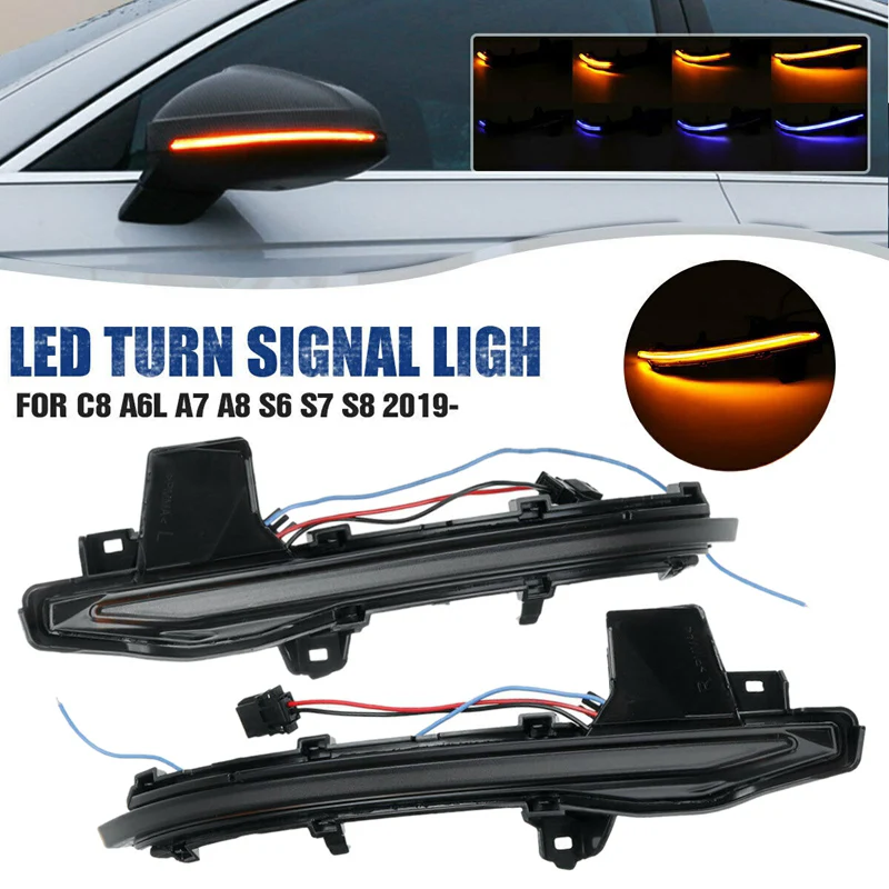 

Car Side Mirror Dynamic LED Turn Signal Light for C8 A6L A7 A8 S6 S7 S8 2019-2020