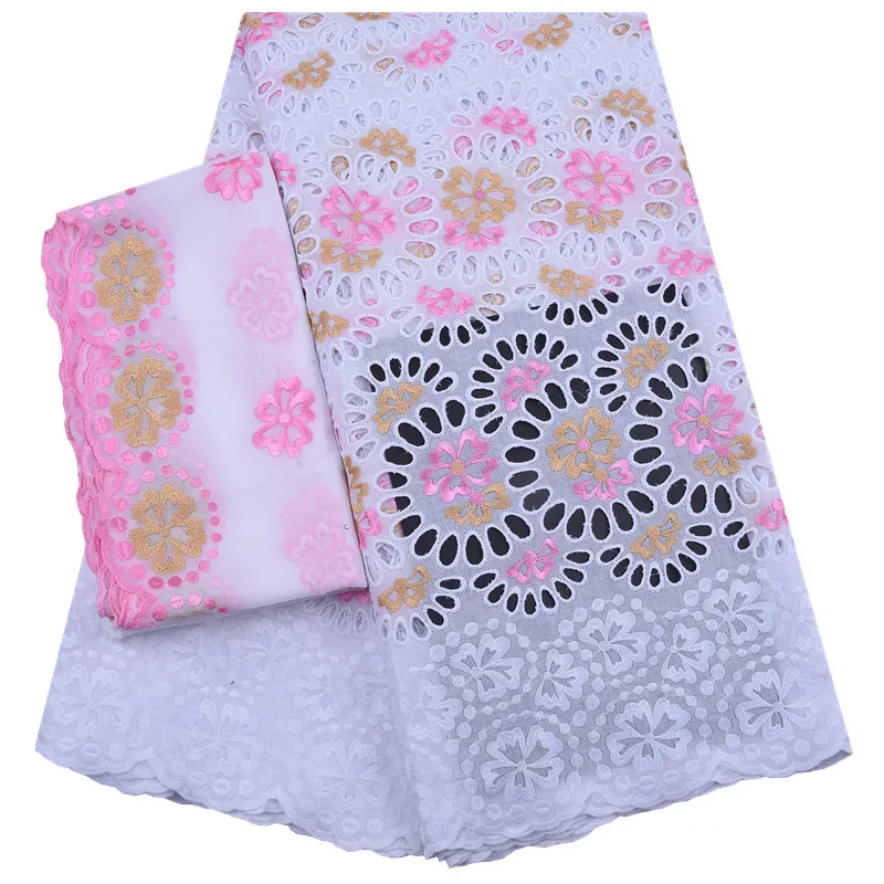 Красная сухая 100% хлопковая кружевная ткань 2020 Новое поступление 5 + 2 ярдов