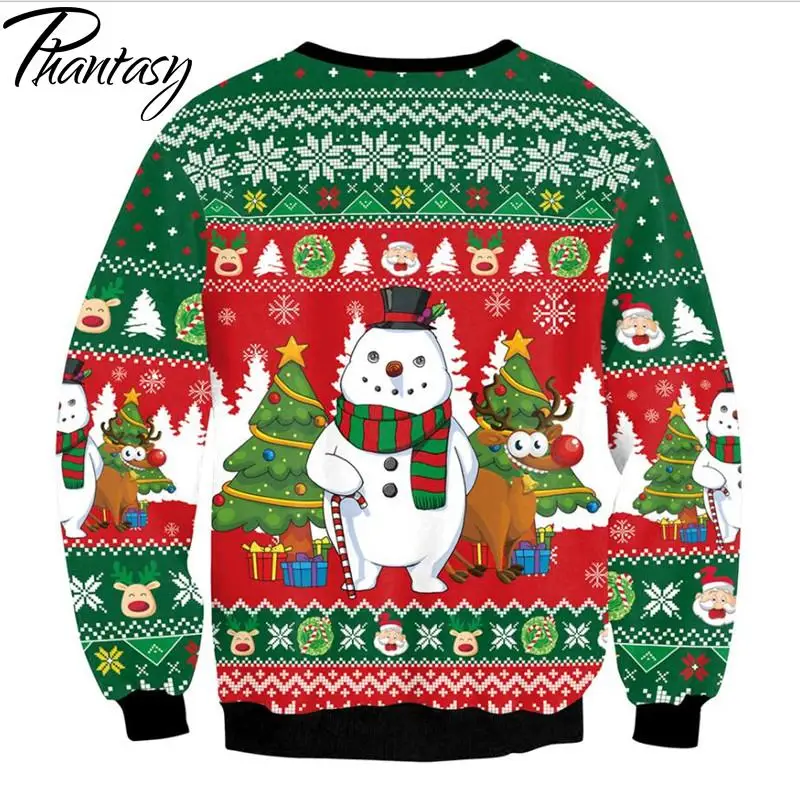 

Рождественские свитеры Phantasy для взрослых, уродливые Джемперы, топы, свитер с изображением Иисуса на день рождения, зеленые праздничные свит...