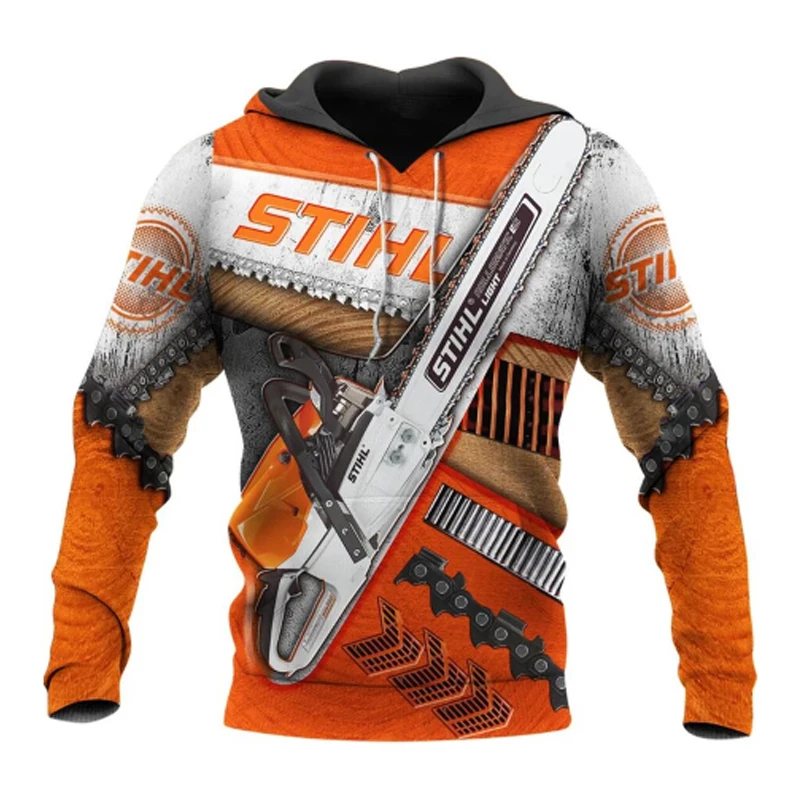 

Потрясающая толстовка с 3D-принтом бензопилы, Мужская Женская толстовка с капюшоном, повседневная куртка на молнии с длинным рукавом