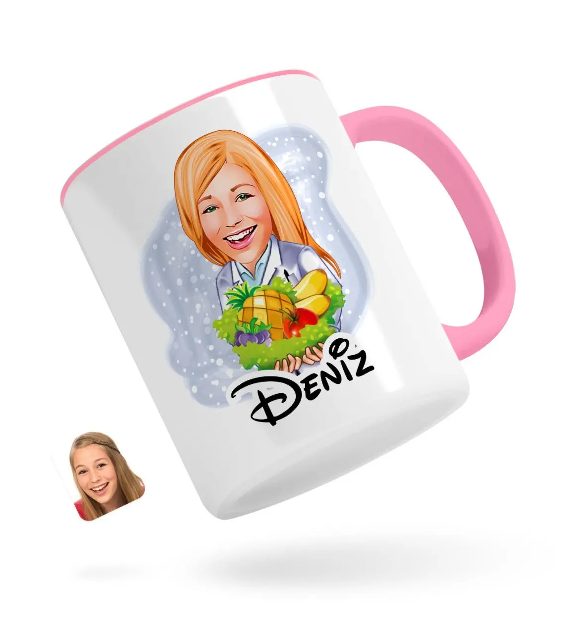 

Персонализированные Для женщин 'S Dietician карикатура розовый кружка Bardak-1