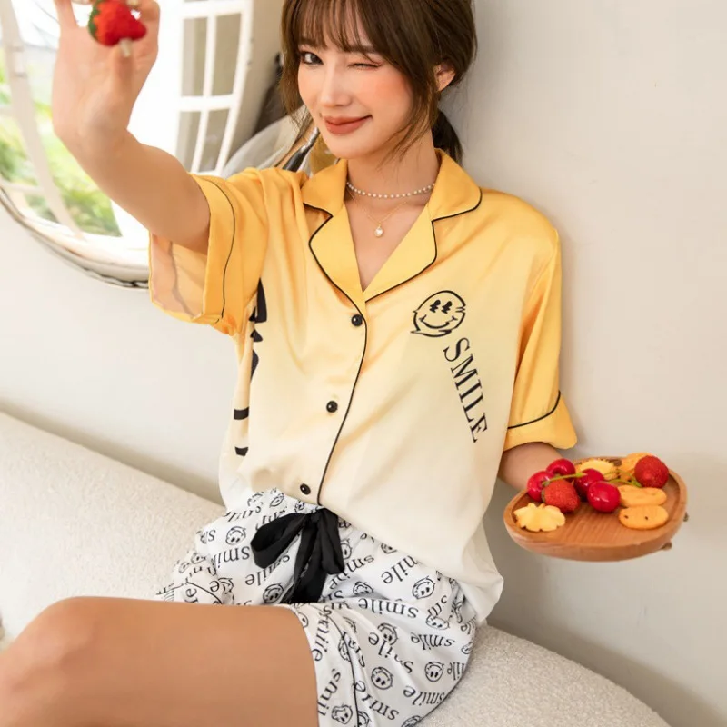 

Summer Ladies Pajamas Casual Suit Can Be Worn Outside Thin Section Loose Tracksuit
