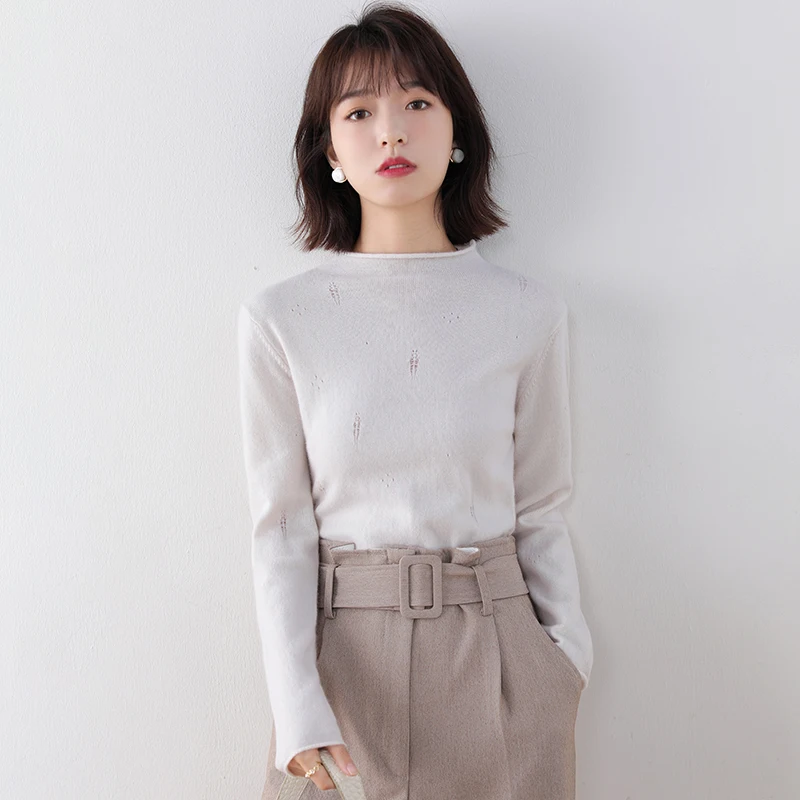 adishree 2020 woman winter 100% Cashmere sweaters and autumn knitted Pullovers High Quality Warm Female thickening Turtleneck