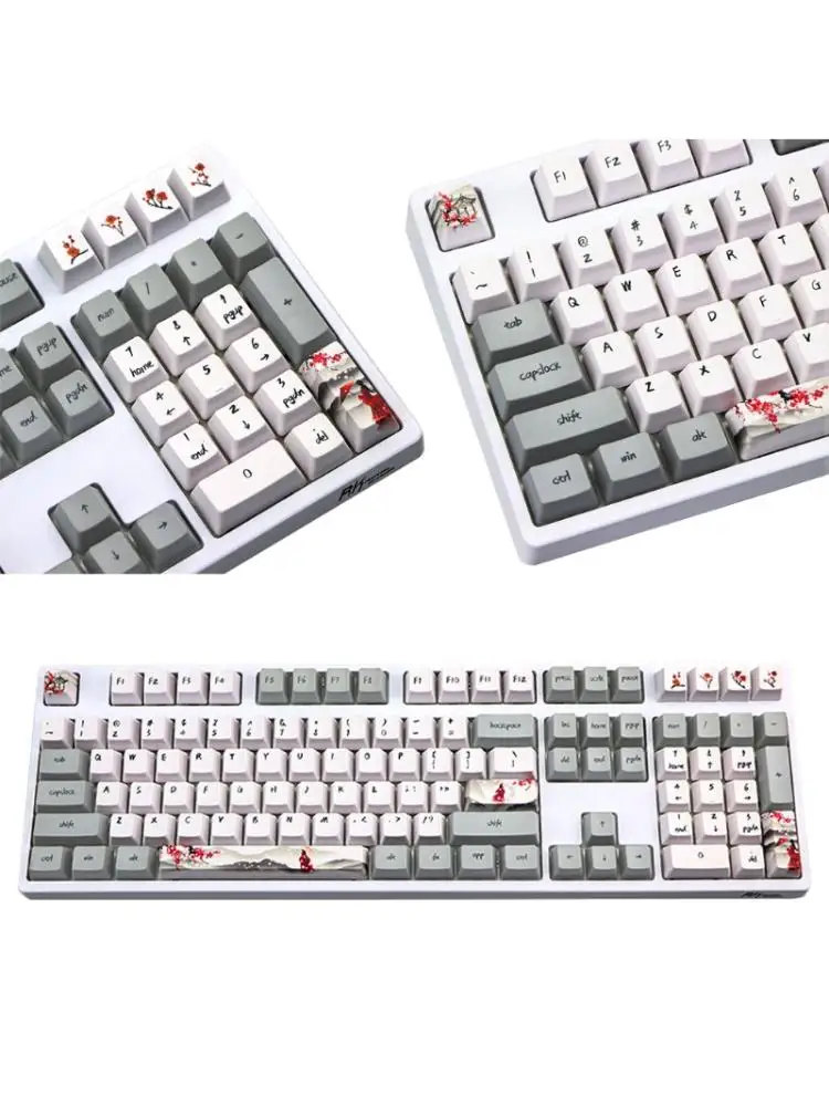 

Wangjiang Цветущая Слива PBT пятисторонняя красящая подставка 113 клавиш OEM профильная клавиатура колпачки для механической клавиатуры Diy