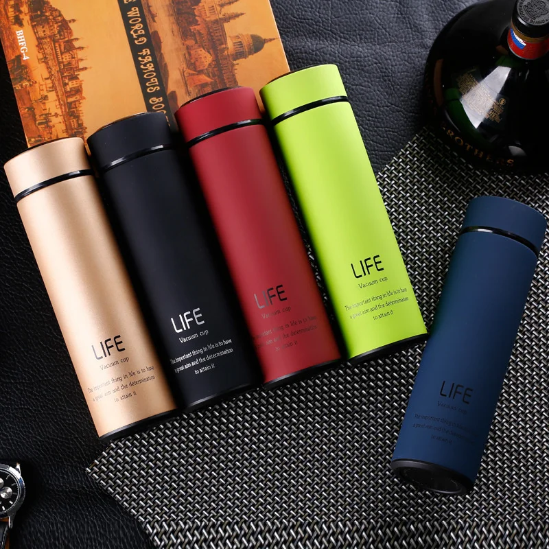 

500ml water bottle, thermos, stainless steel cup, portable vacuum coffee cup, travel thermos, office and business use