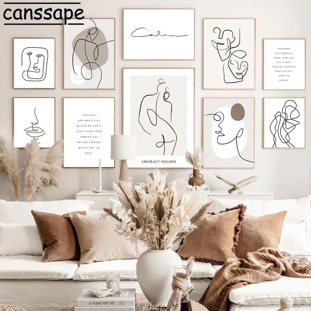 Абстрактное изображение лица настенная Картина на холсте минималистичные