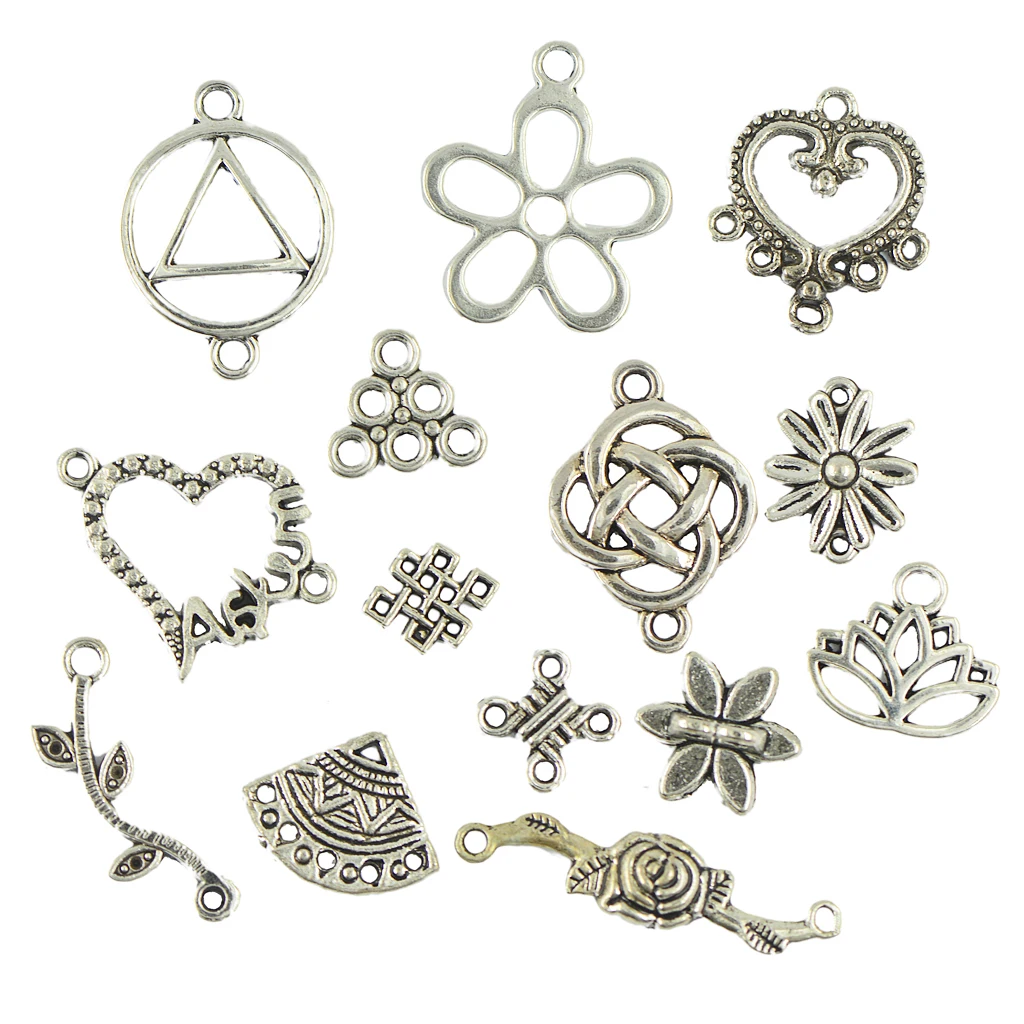 

50 x Retro Tibetan Silver Connectors Joiners Charms Findings Jewelry Makings