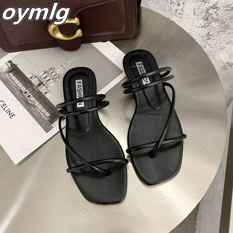 

2021 summer new Two-wear sandals women fashion wild net red thin belt set toe comfortable flat-heel slippers women shoes