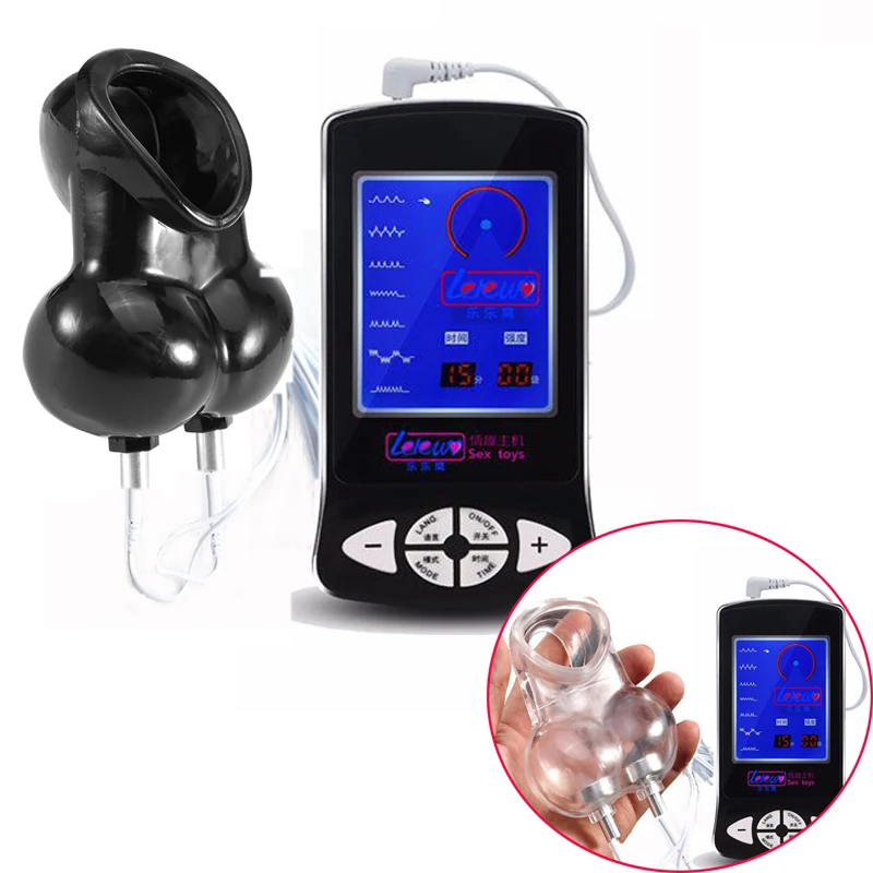 Связывание Электрический шок пенис Мошонка кольцо удерживающая Насадка