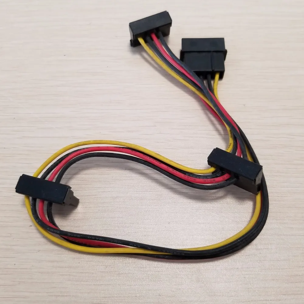 

10pcs/lot 4Pin IDE Molex to 3-Port SATA Power Extension Cable 18AWG for Hard Drive HDD SSD PC Server DIY 40cm
