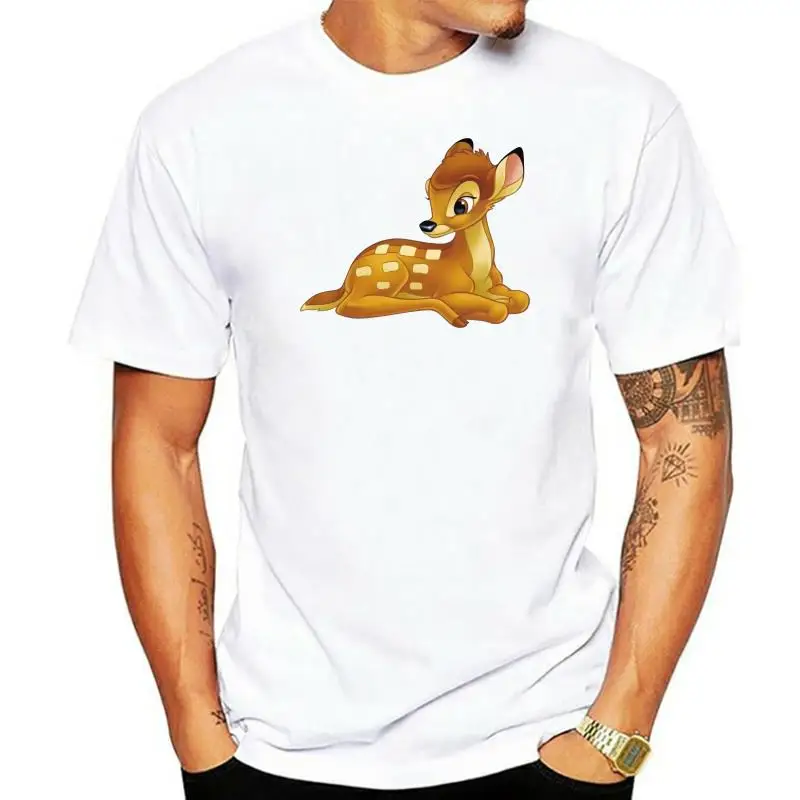 

Designer Shirts Men Short Sleeve Printed O-Neck You Come From The Stars Bambi Deer Tee