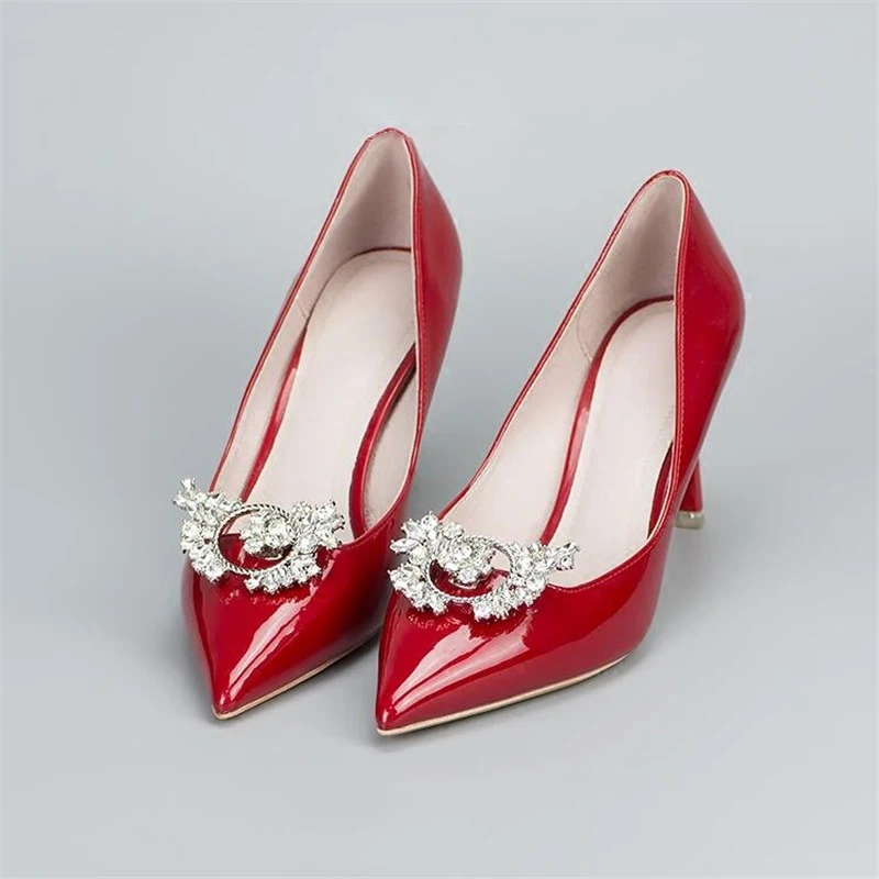 2PCS Rhinestone Shoe Charm Flower Buckle Detachable Shoe Clips Bridal Wedding Party Shoe Decor