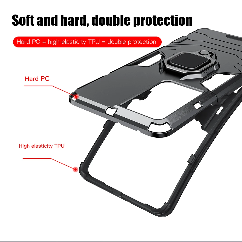 KEYSION Shockproof Armor Case for Samsung S21 Ultra S21+ Plus 5G Ring Stand Phone Back Cover for Galaxy S21 S20 FE S10e S10 Lite