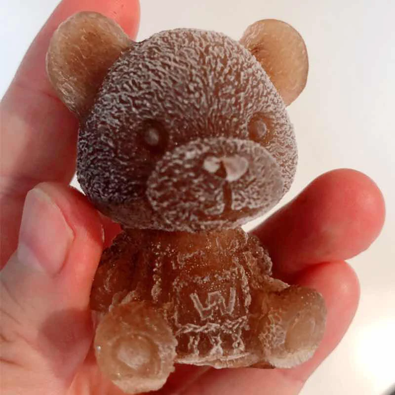 

3D Silicone Bear Shape Ice Mold Hot Sale Whiskey Milk Tea Cola DIY Mould Freezer Juice Ice Tray Mould Homemade