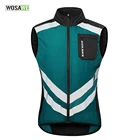 Велосипедный жилет WOSAWE с высокой видимостью, ветровка, ветрозащитное пальто, дышащая Светоотражающая куртка без рукавов для бега, походов