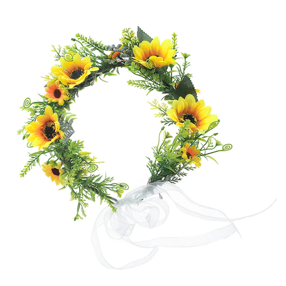 

Wedding Sunflower Headband Bohemian Sunflower Hair Garland Girls Hair Wreath