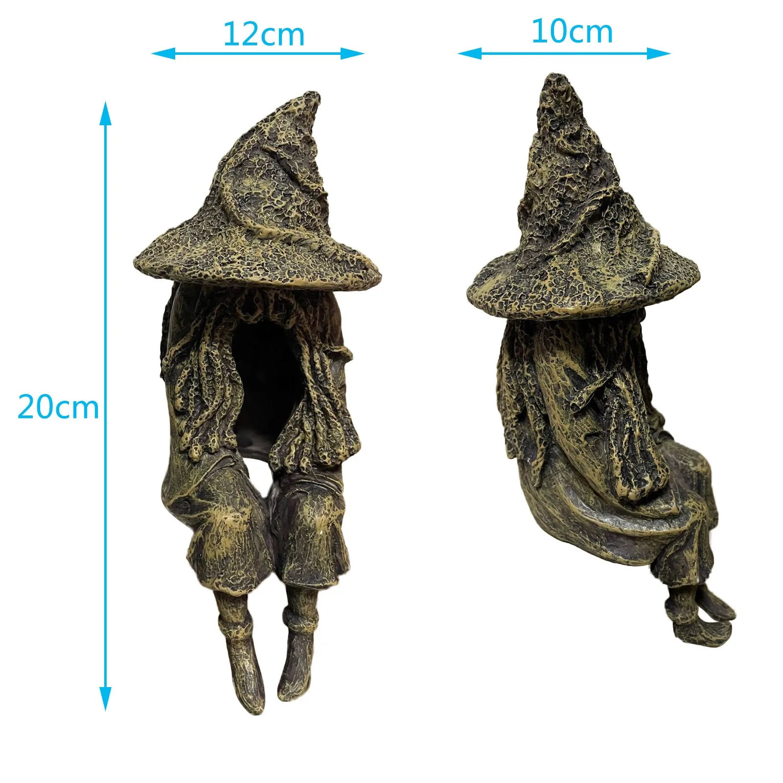 

2021 Halloween Creative Witch Candlestick Lamp Resin Candle Light Garden Front Door Decor Light Witch Sitting Candle Holder Gift