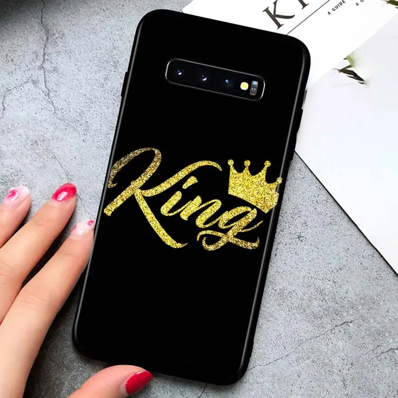 

king and Queen for Samsung Galaxy S21 Ultra Plus Note 20 10 9 8 S10 S9 S8 S7 S6 Edge Plus Black Phone Case