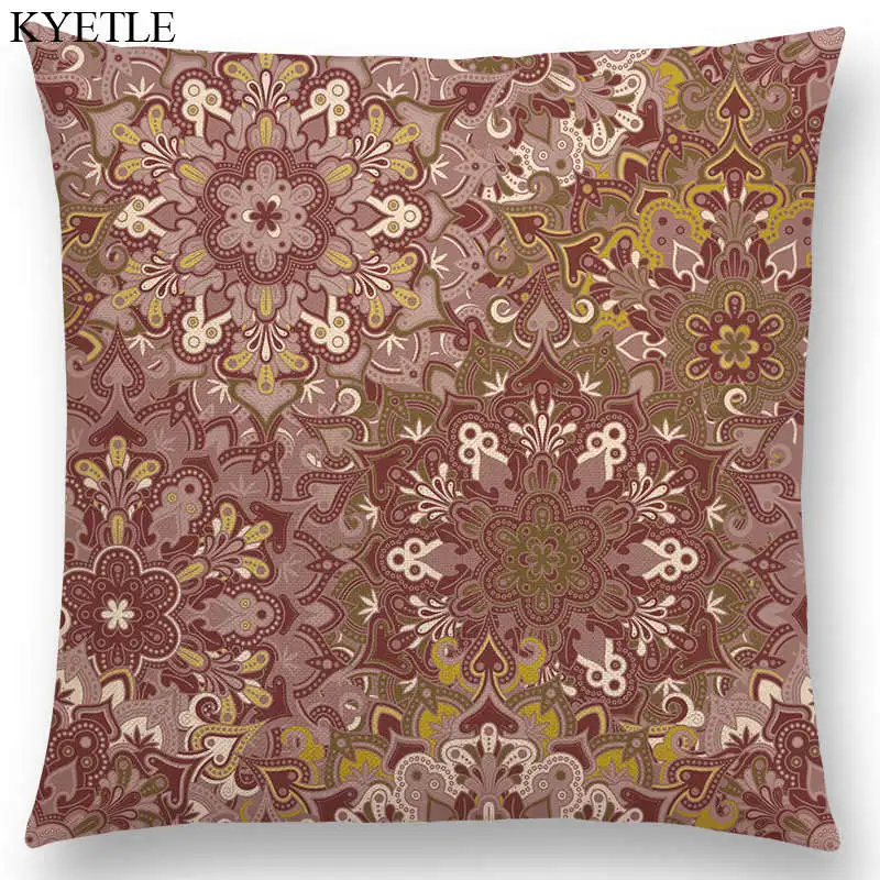 Декоративный чехол для диванной подушки с рисунком Пейсли Мандала цветочные
