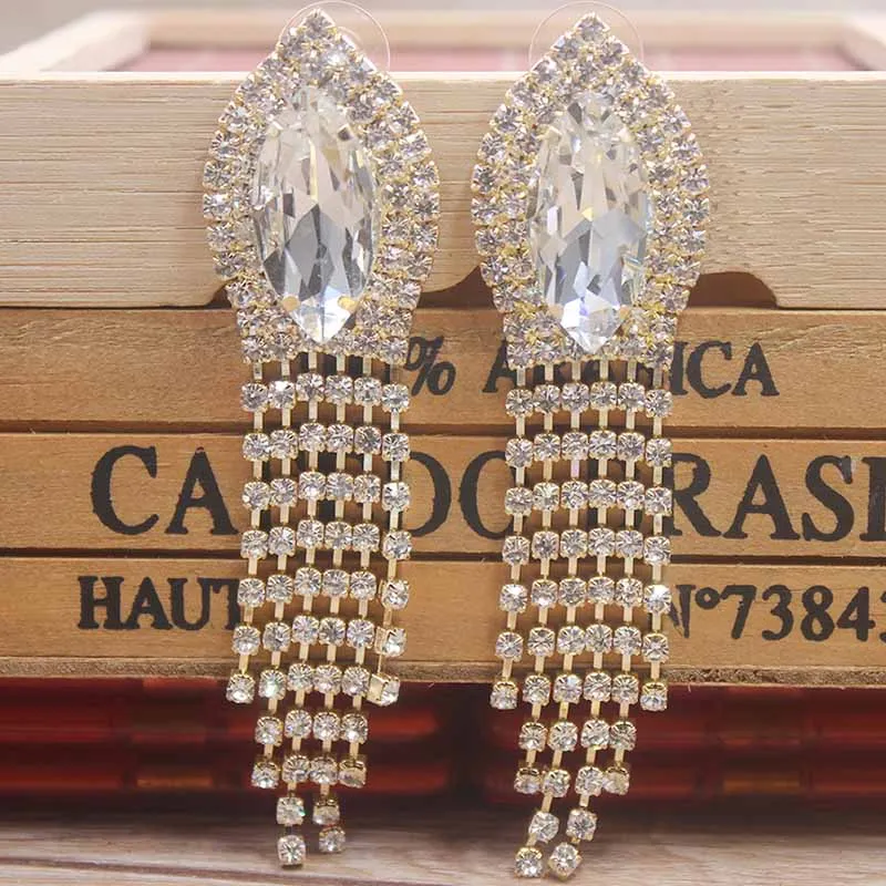2019 Лидер продаж Чистый Прозрачный Искусственный бриллиант серьги кристалл