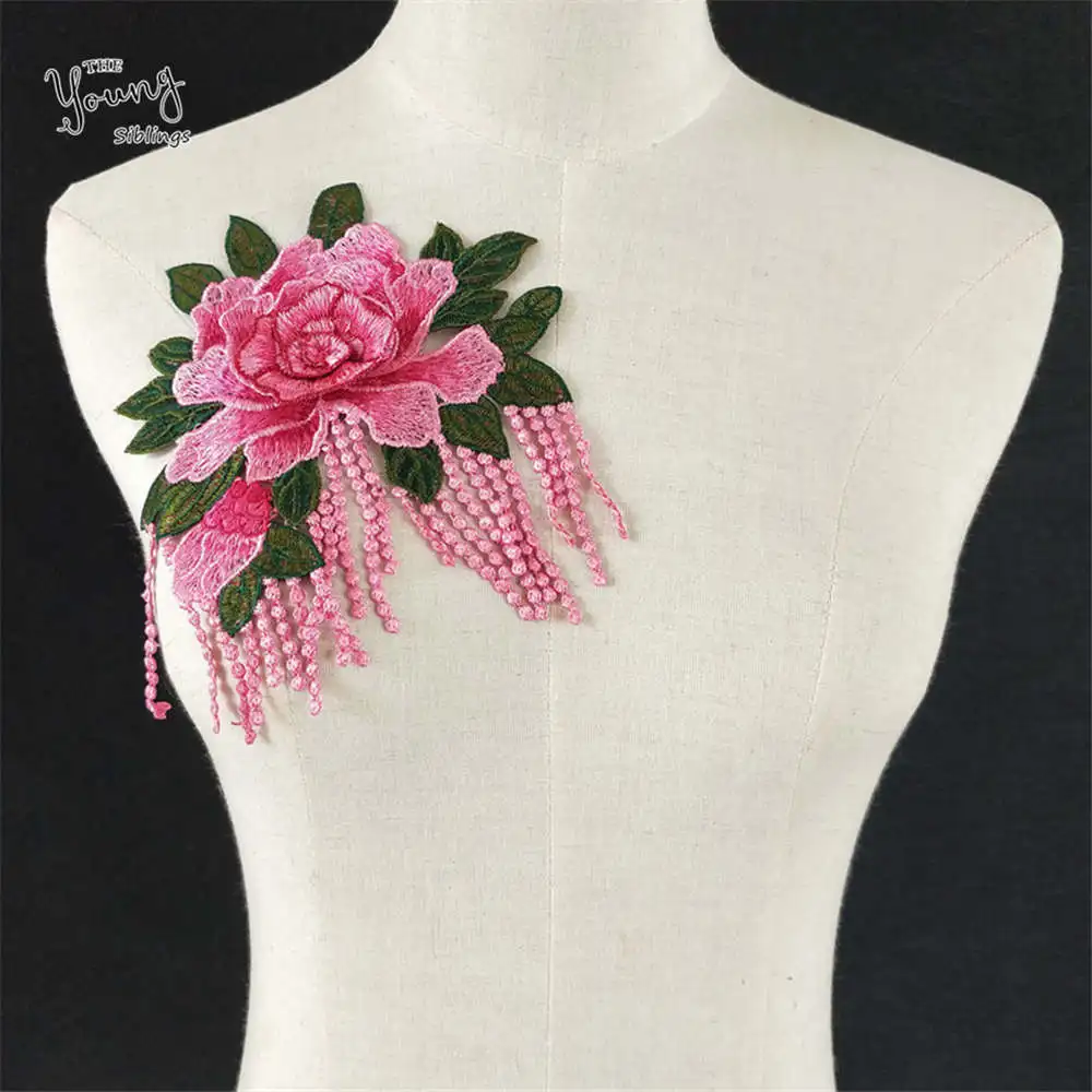 Лидер продаж новинка кружевной воротник тканевый с цветами и кистями отделка