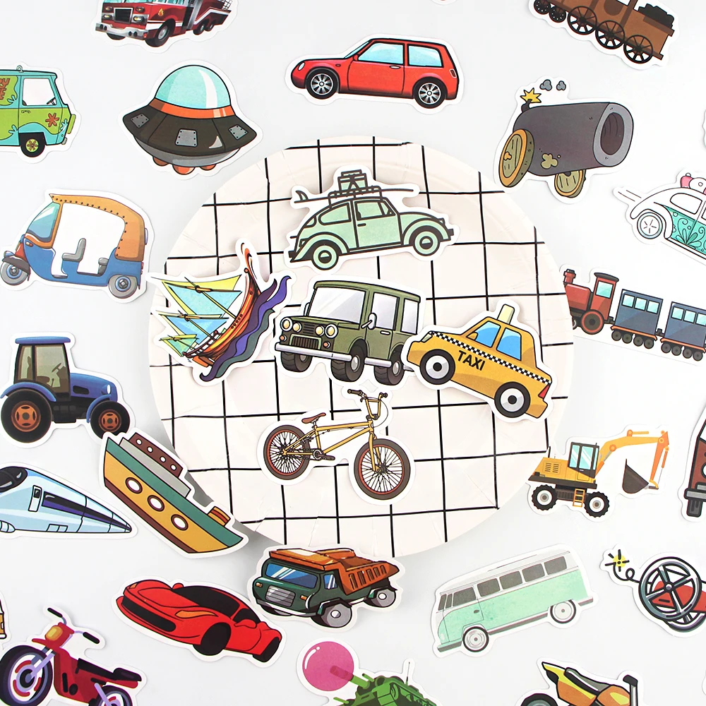 

20set/lot G1045 38 Pcs/set Cartoon Transportation Stickers DIY Skateboard Fridge Phone Guitar Motorcycle Laptop Luggage Sticker