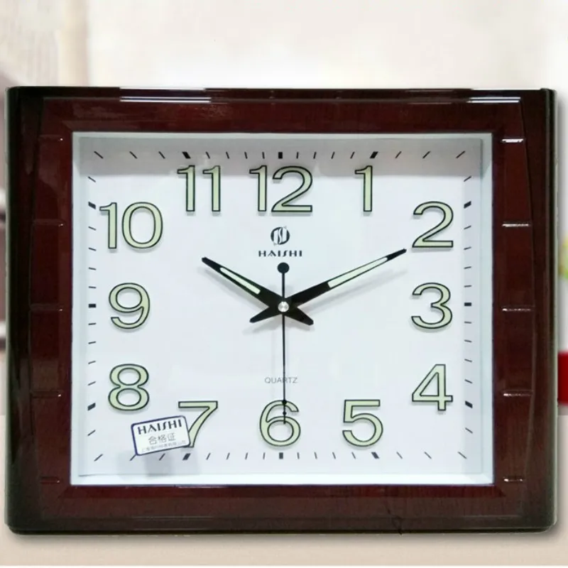 Квадратные большие креативные настенные часы бесшумные светящиеся музыкальные