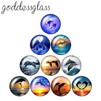 new love dolphins couple 10pcs 12mm18mm20mm25mm round photo glass cabochon demo flat back making findings