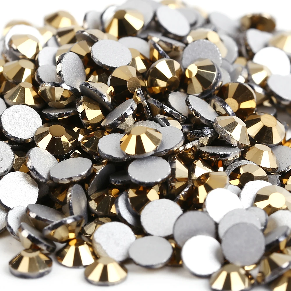 

Gold Hematite / Aurum 3D Nail Art ss3 ss4 ss5 ss6 ss8 ss10 ss12 ss16 ss20 ss30 ss34 Glass/Crystal Nails Non HotFix Rhinestones