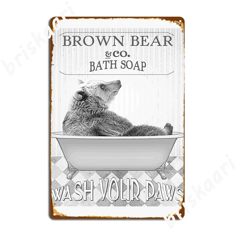 

Bathroom Art Bear Wall Art Bathroom Wall Art Bathroom Kids Poster Metal Plaque Plaques Wall Cave Home Funny Tin Sign Poster