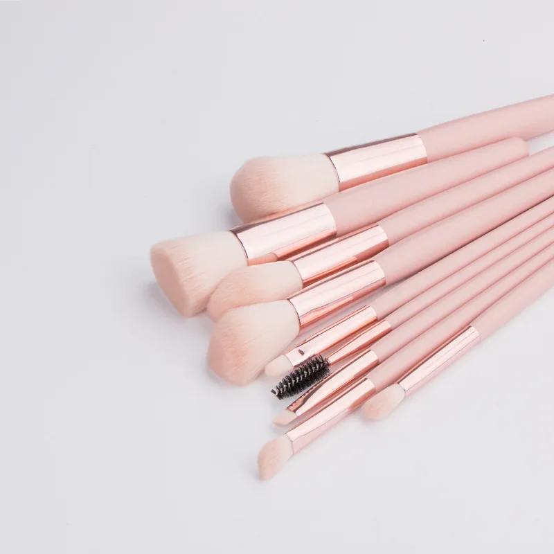 2020 Горячая продажа 9 шт Профессиональные Розовые и серебристые золотые кисти для